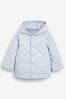 Light Blue Benetton Boys Quilted Hooded Coat