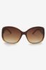 Brown Ombre Effect Cut Out Detail Sunglasses
