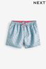 Aqua Blue Geo Printed Swim Shorts