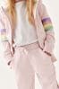 Pink Rainbow Soft Touch Jersey (3-16yrs), Zip Through Hoodie