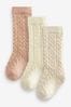 Neutral Knee Length Baby Socks 3 Pack (0mths-2yrs)