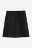 Black Tailoring Mini Skirt, Regular