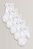 White 5 Pack Cotton Rich Ruffle Ankle Socks