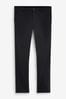 Navy Blue Single Pleat Stretch Chino Trousers, Slim Fit