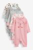 Pink/Mint Green Bunny Baby 5 Pack Printed Footless Sleepsuits (0mths-3yrs)