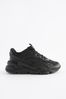 Black With Black Sole Elastic Lace Trainers