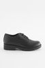 Black School Leather Lace-Up Shoes, Standard Fit (F)