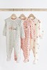 Pink Bunny Floral Baby Character Sleepsuits 3 Pack (0-3yrs)