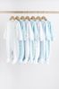 Blue/White 7 Pack Baby Sleepsuits (0-2yrs)