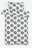 Black/White Football 2 Pack Duvet Cover and Pillowcase Set
