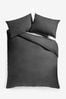 <span>Blau</span> - Schlichtes Set mit Bettbezug und Kissenbezug aus pflegeleichtem Polyester/Baumwoll-Mischgewebe, Uni