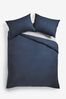Blue Easy Care Polycotton Duvet Cover and Pillowcase Set, Plain