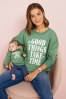 Maternity Mother And Baby Matching Cotton Sweatshirt Set