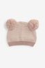 Double Pom Pom Knitted Baby Hat (0mths-2yrs)