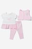 Baby Girls T-Shirt, Vest And Leggings Set in Pink