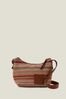 Accessorize Stripe Raffia Cross-Body Brown Bag