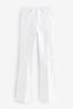 White Stretch Flare Jeans, Regular