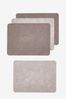 Grey Set of 4 Faux Leather Placemats