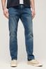 Blue Superdry Organic Cotton Slim Straight Jeans