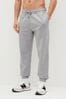Light Grey Cotton Blend Cuffed Joggers, Relaxed Fit