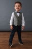 Grey Dogtooth Waistcoat, Shirt, Trousers & Bow Tie Set (3mths-9yrs)