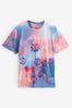 Blue/Pink Palm Tree Pattern T-Shirt