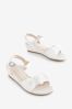 White Wedge Occasion Corsage Flower Sandals