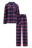Navy Blue Multi Floral Pour Moi Cosy Check Brushed Cotton Pyjama Gift Set