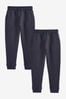 Blue/Navy Cotton Rich 2 Pack Joggers (3-16yrs), Slim Fit