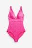 Pink Leopard Myleene Klass Tummy Shaping Control Plunge Swimsuit