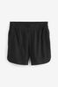 Black Linen Blend Pull on Boy Shorts