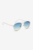 Blue Aviator Style Sunglasses