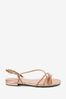 <span>Rosé-goldfarben</span> - Forever Comfort® Riemchensandalen mit Glitzerdesign