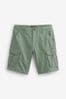 Khaki Green Cotton Cargo Shorts