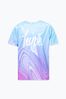 Hype. Girls Teal Blue Marbel Script T-Shirt