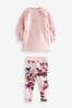 Pink Baker by Ted Baker Floral Legging and Longline Sweater Set