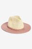 Natural Chain Detail Panama Hat