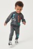 Black Shapes All-Over Print Jersey Sweatshirt And Joggers Set (3mths-7yrs)