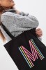 <span>Leoprint, Schwarz</span> - Bag For Life Wiederverwendbare Tasche Baumwolle mit Monogramm