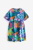 Animal/Hearts/Stars/Rainbow Print Short Sleeve Jersey Dress (3-16yrs)