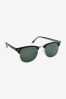 Black/Silver Retro Polarised Sunglasses