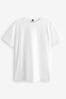 White Heavyweight Short Sleeve Crew Neck T-Shirt, Petite