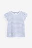 White/Blue Stripe Pretty Sleeve T-Shirt (3-16yrs)