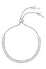 Rose Gold Ted Baker MELRAH: Rose Silver Tone Crystal Adjustable Tennis Bracelet For Women