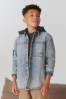 Blue Denim Hooded Overshirt (3-16yrs)