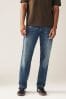 Blue Wash Classic Stretch Jeans, Straight Fit