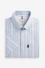 Cream/Neutral Check Easy Iron Button Down Oxford Shirt, Regular Fit Short Sleeve