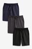 Navy Blue/Grey/Black Lightweight Shorts 3 Pack