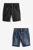 Blue/Black 2 Pack Denim Shorts (3-16yrs), Loose Fit