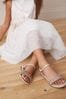 Rose Gold Crystal Occasion Jewel Sandals